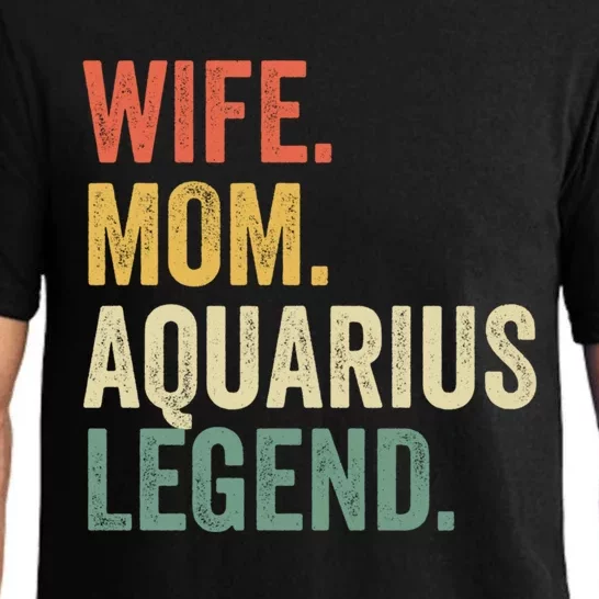 Wife Mom Aquarius Legend Funny Zodiac Astrology Mother Gift Pajama Set