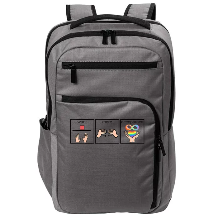 Want More Acceptance Sped Teacher Autism Awareness Impact Tech Backpack