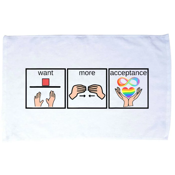 Want More Acceptance Sped Teacher Autism Awareness Microfiber Hand Towel