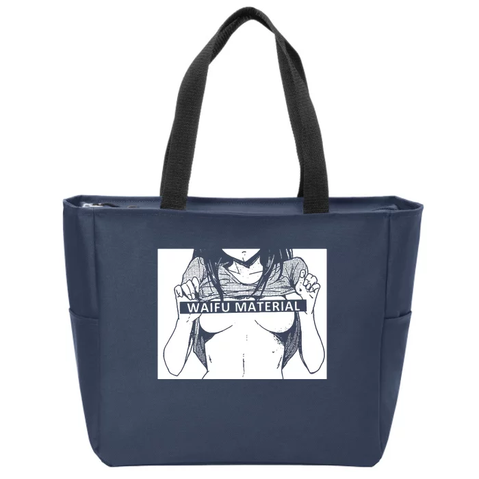 Waifu Material Anime Hentai Otaku Zip Tote Bag