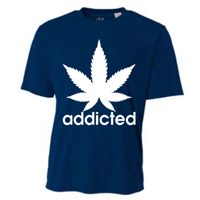 Weed Marijuana Addicted 420 Day Weed Leaf Vintage Retro Cooling Performance Crew T-Shirt