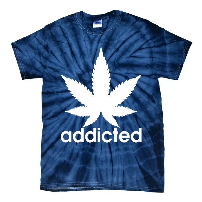 Weed Marijuana Addicted 420 Day Weed Leaf Vintage Retro Tie-Dye T-Shirt