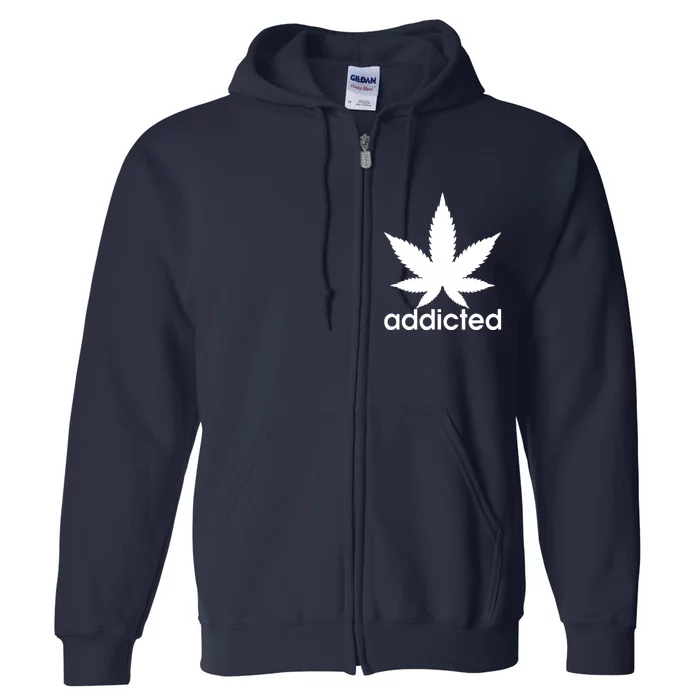 Weed Marijuana Addicted 420 Day Weed Leaf Vintage Retro Full Zip Hoodie