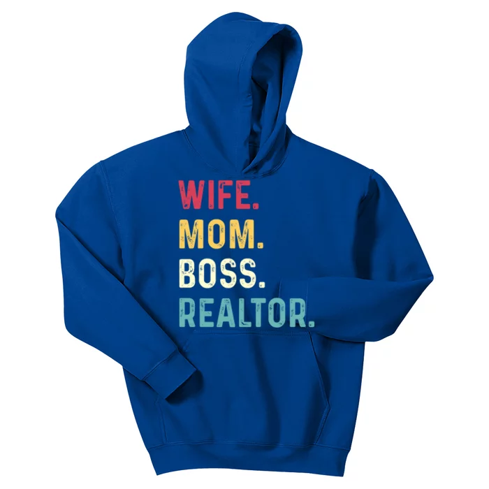 Wife Mom Boss Realtor Female Gift Kids Hoodie