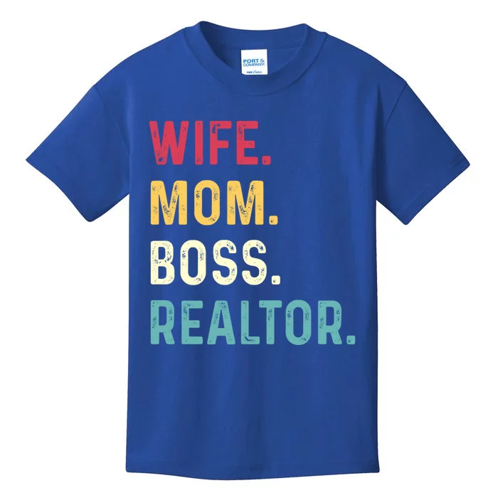 Wife Mom Boss Realtor Female Gift Kids T-Shirt