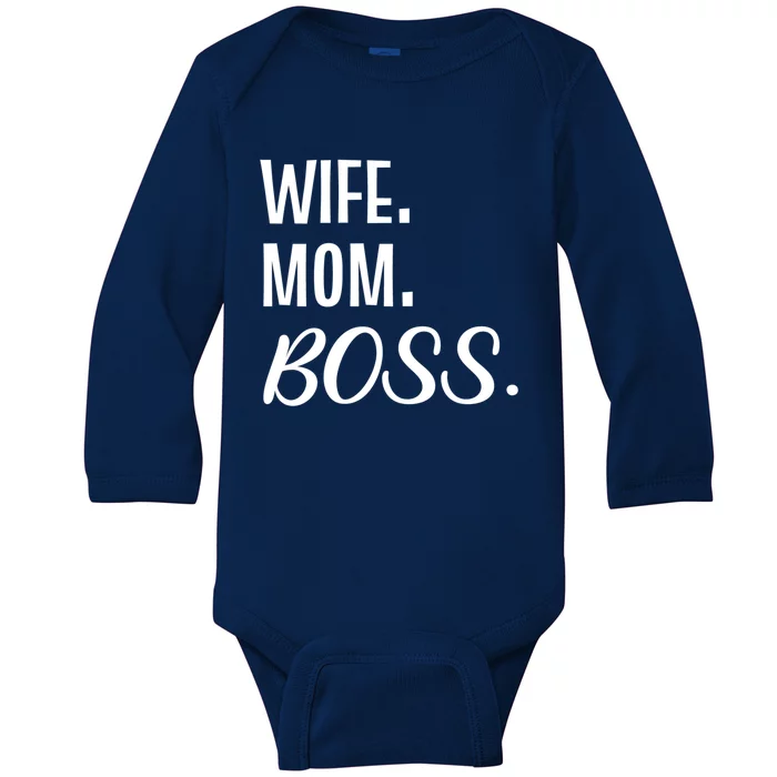 Wife Mom Boss Mother Gift Baby Long Sleeve Bodysuit