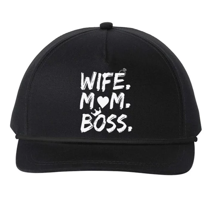 Wife Mom Boss Funny Mothers Day Snapback Five-Panel Rope Hat