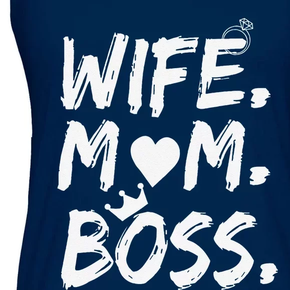 Wife Mom Boss Funny Mothers Day Ladies Essential Flowy Tank