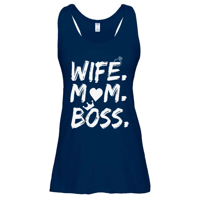 Wife Mom Boss Funny Mothers Day Ladies Essential Flowy Tank