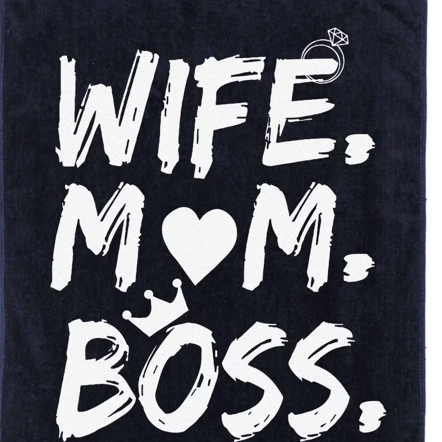 Wife Mom Boss Funny Mothers Day Platinum Collection Golf Towel