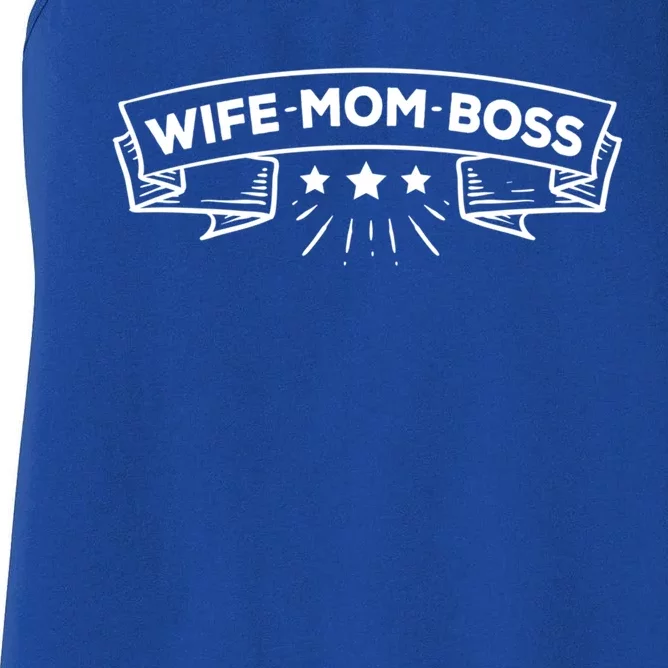 Wife Mom Boss Cute Gift Women's Racerback Tank