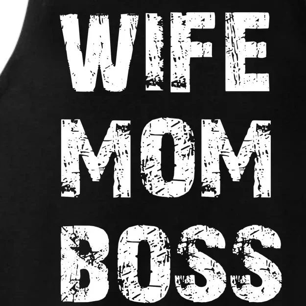 Wife Mom Boss Ladies Tri-Blend Wicking Tank