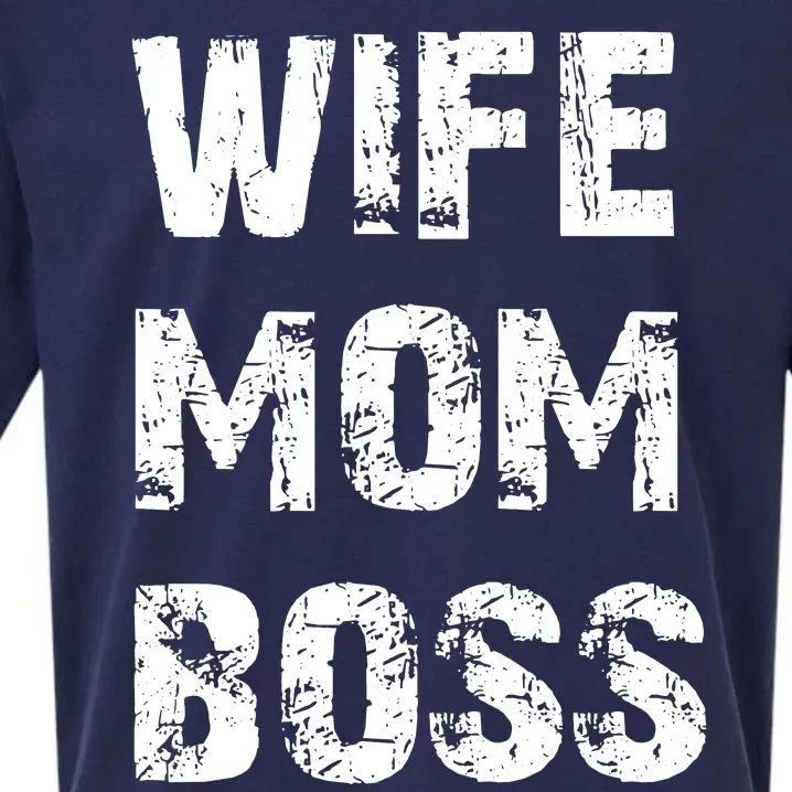 Wife Mom Boss Sueded Cloud Jersey T-Shirt