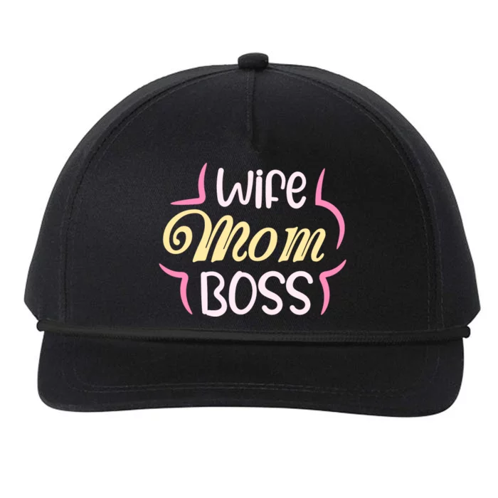 Wife Mom Boss T Snapback Five-Panel Rope Hat