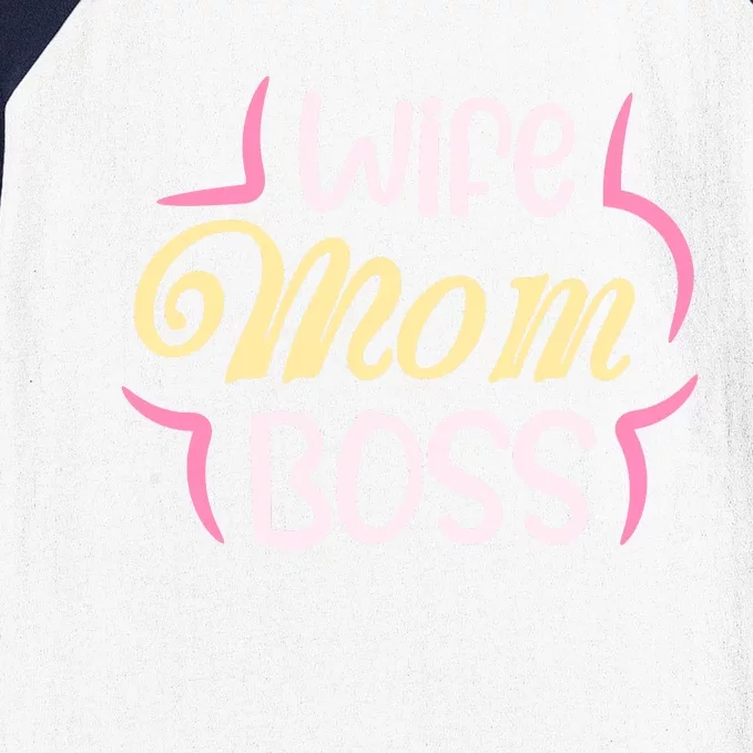 Wife Mom Boss T Baseball Sleeve Shirt