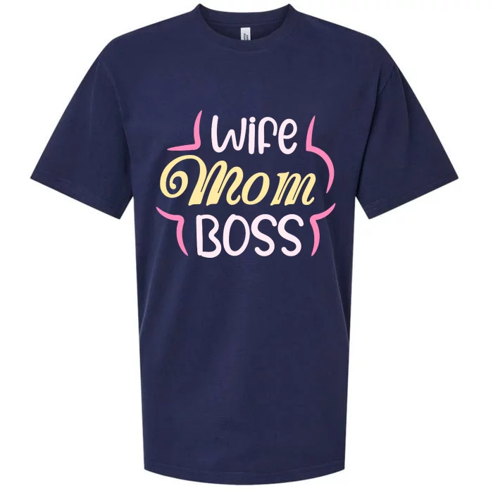 Wife Mom Boss T Sueded Cloud Jersey T-Shirt