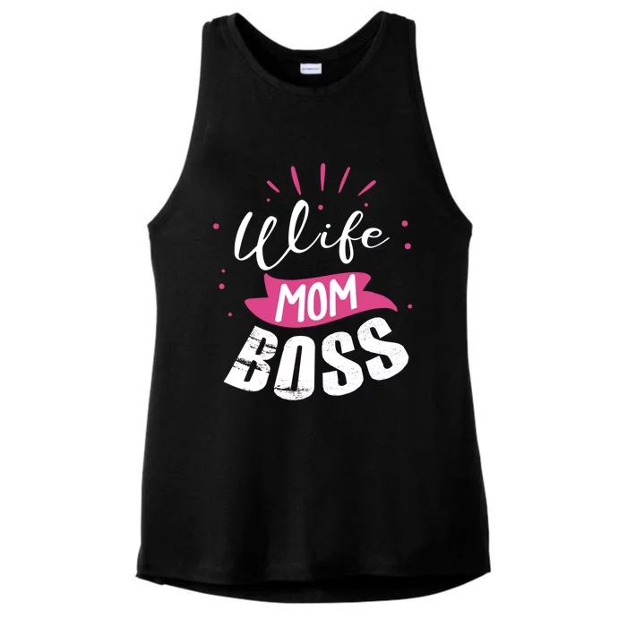 Wife Mom Boss Wife Mum Chef Meaningful Gift Ladies Tri-Blend Wicking Tank