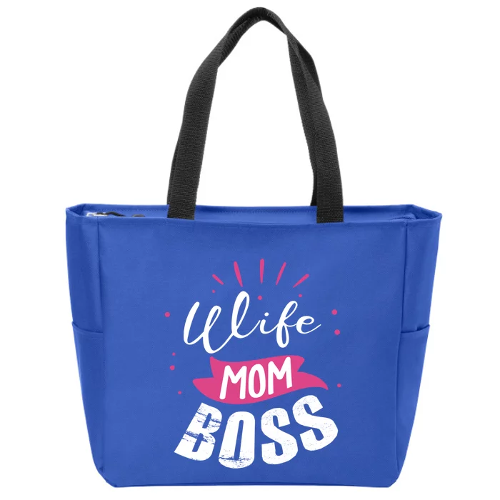 Wife Mom Boss Wife Mum Chef Meaningful Gift Zip Tote Bag