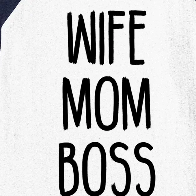 Wife Mom Boss Mother's Funny Statet Cute Gift Baseball Sleeve Shirt