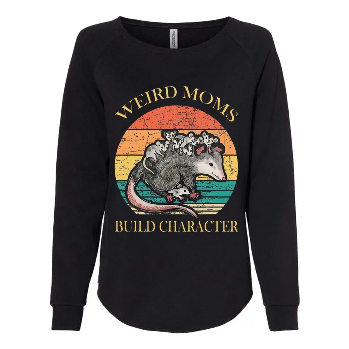 Weird Moms Build Character Opossum Womens California Wash Sweatshirt