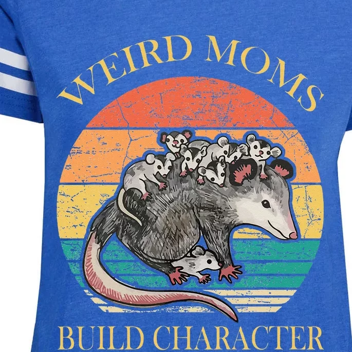 Weird Moms Build Character Opossum Enza Ladies Jersey Football T-Shirt