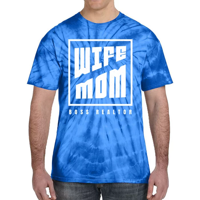 Wife Mom Boss Realtor Female Career Agents Gift Tie-Dye T-Shirt