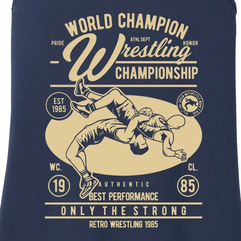 Wrestling Men Boy Wrestle Retro Wrestler Funny Wrestling Ladies Essential Tank