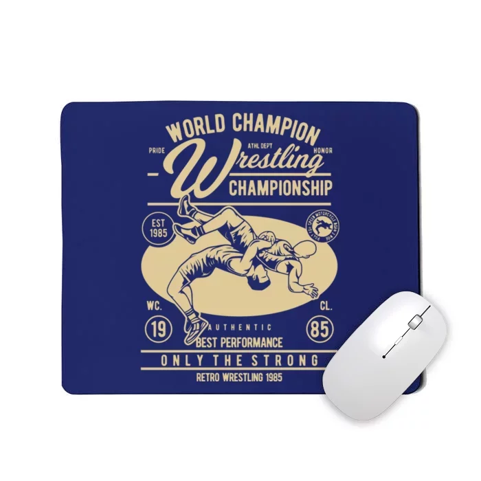 Wrestling Men Boy Wrestle Retro Wrestler Funny Wrestling Mousepad