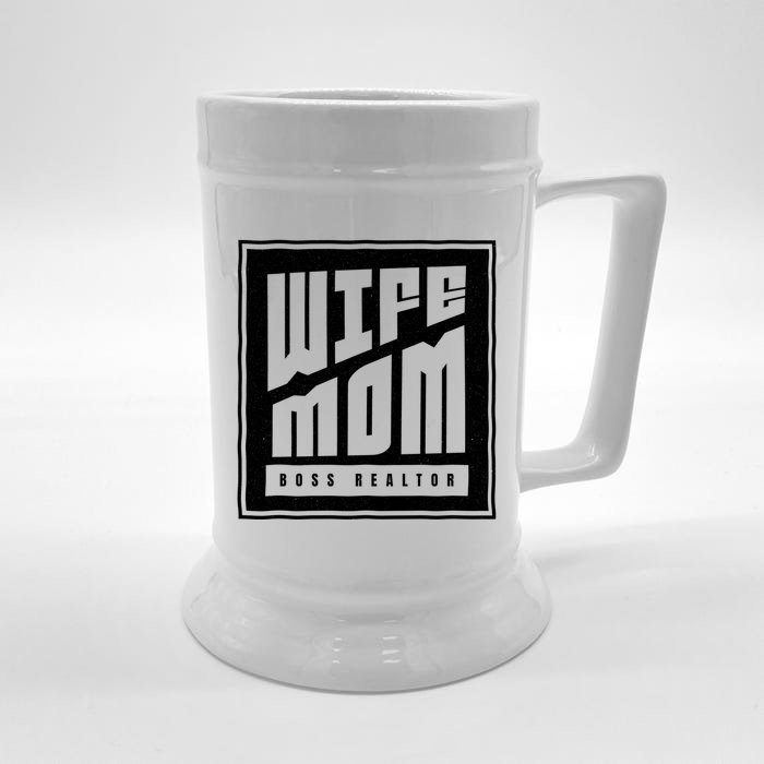 Wife Mom Boss Realtor Female Career Agents Gift Front & Back Beer Stein