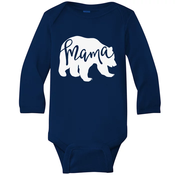 Womens Mama Bear Momma Family Matching Mother's Day Inspired Baby Long Sleeve Bodysuit