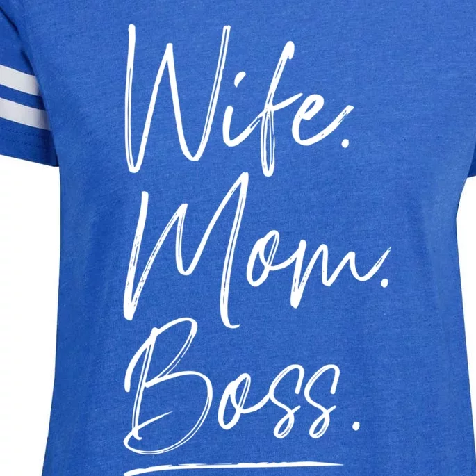 Wife Mom Boss Gift Enza Ladies Jersey Football T-Shirt