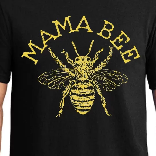 Womens Mama Bee Cute Funny Beekeeper Mother's Day Bee Lover Gift Pajama Set