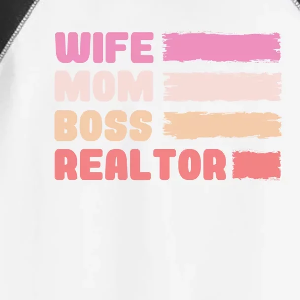 Wife Mom Boss Realtor Funny Real Estate Agent Funny Gift Toddler Fine Jersey T-Shirt