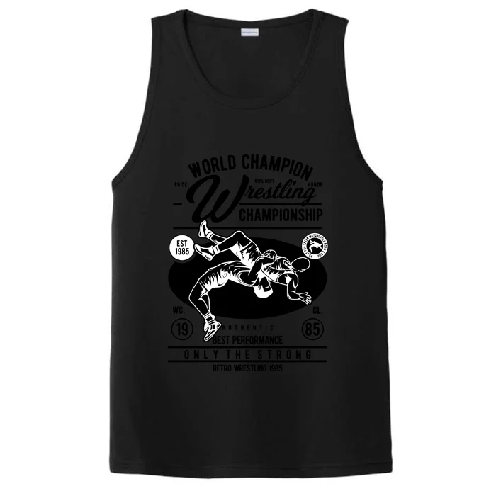 Wrestling Men Boy Wrestle Retro Wrestler Funny Wrestling Performance Tank