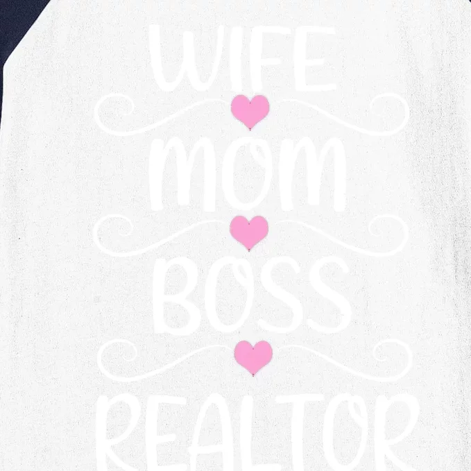 Wife Mom Boss Realtor Happy Mother's Day Best Mom Realtor Funny Gift Baseball Sleeve Shirt