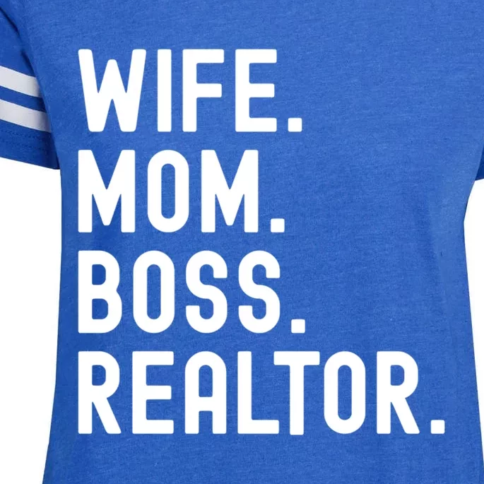 Wife Mom Boss Realtor Real Estate Agent Gift Enza Ladies Jersey Football T-Shirt