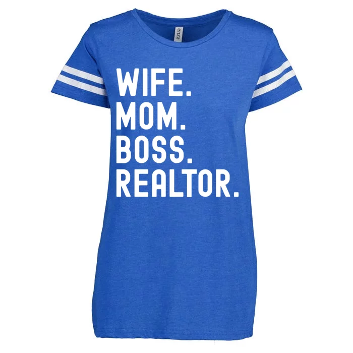 Wife Mom Boss Realtor Real Estate Agent Gift Enza Ladies Jersey Football T-Shirt