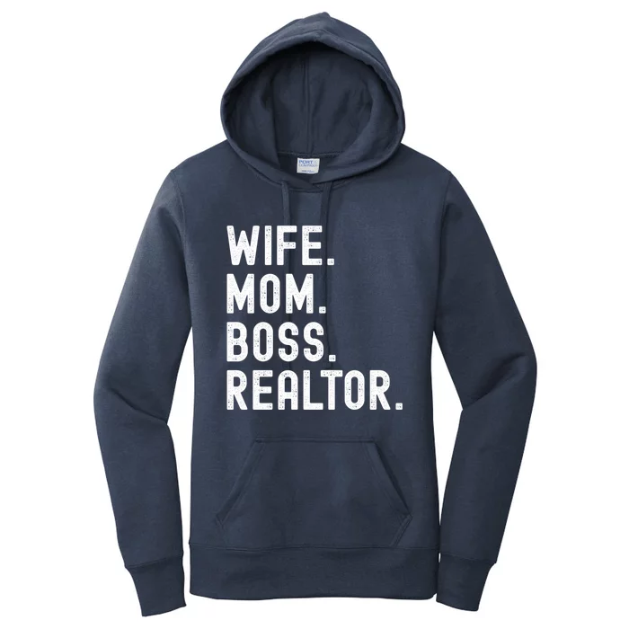 Wife Mom Boss Realtor Real Estate Agent Cool Gift Women's Pullover Hoodie