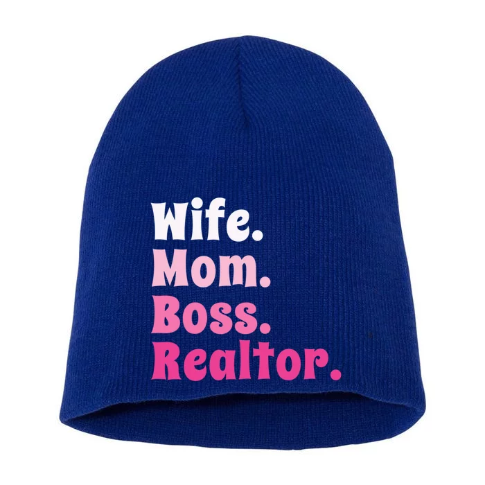 Wife Mom Boss Realtor Real Estate Agent Gift Short Acrylic Beanie