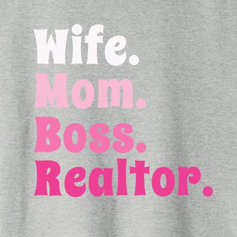 Wife Mom Boss Realtor Real Estate Agent Gift Women's Crop Top Tee