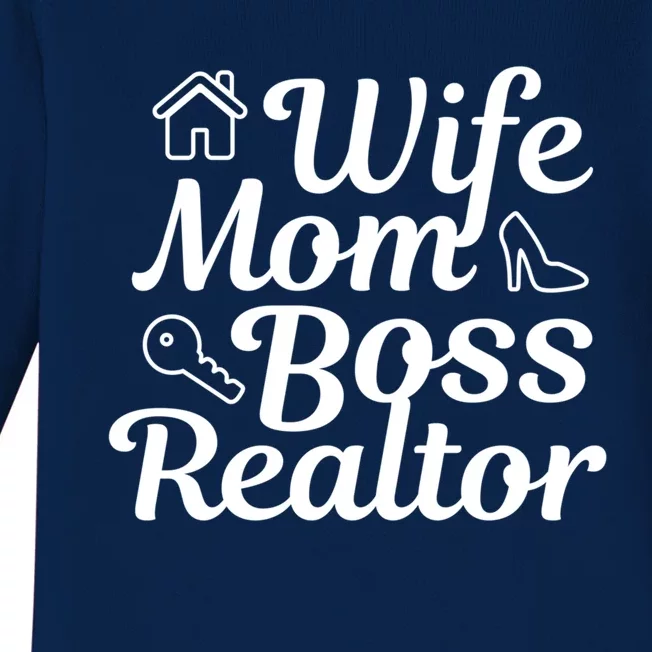 Wife Mom Boss Realtor Gift Baby Long Sleeve Bodysuit