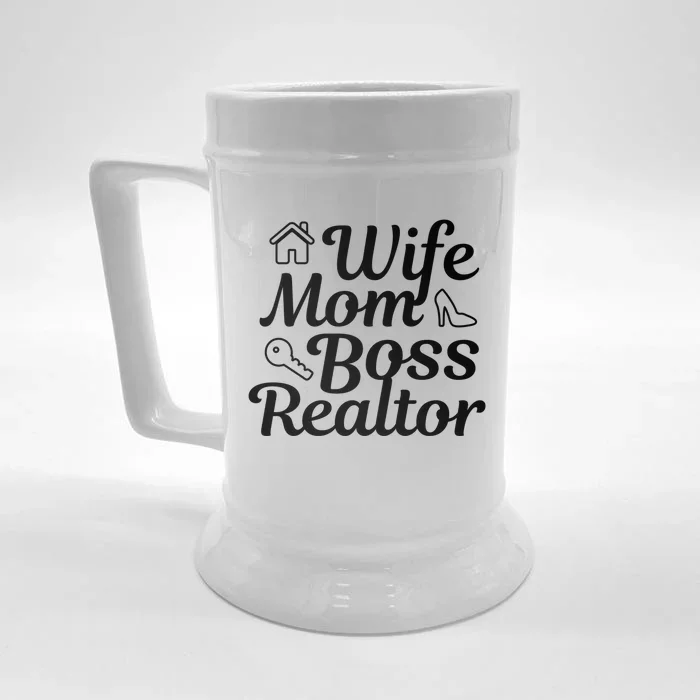 Wife Mom Boss Realtor Gift Front & Back Beer Stein