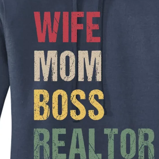 Wife Mom Boss Realtor Funny Gift Women's Pullover Hoodie