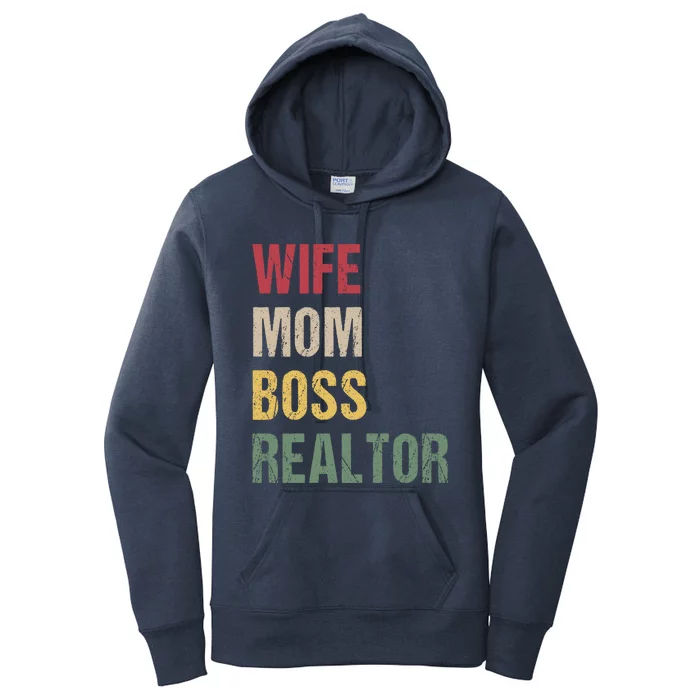 Wife Mom Boss Realtor Funny Gift Women's Pullover Hoodie