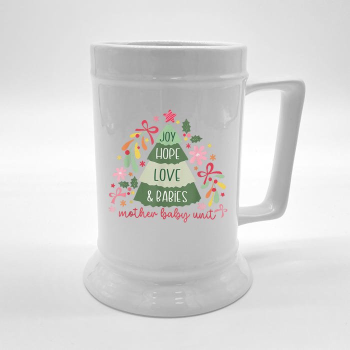 Women Mother Baby Nurse Christmas Holiday Mbu Nurse Front & Back Beer Stein