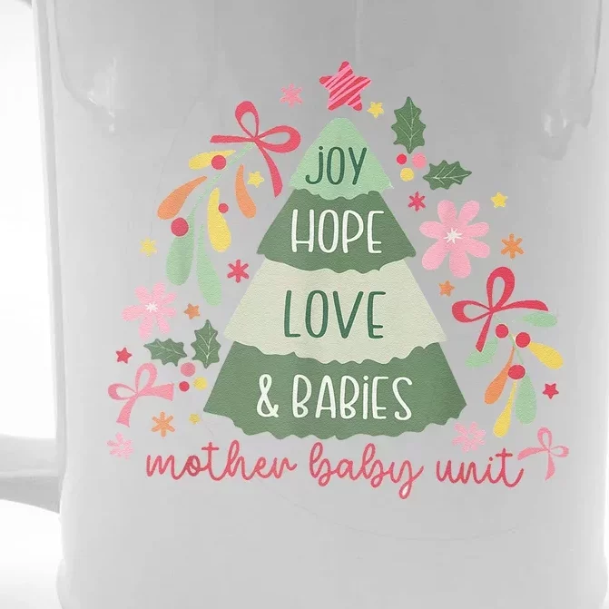 Women Mother Baby Nurse Christmas Holiday Mbu Nurse Front & Back Beer Stein