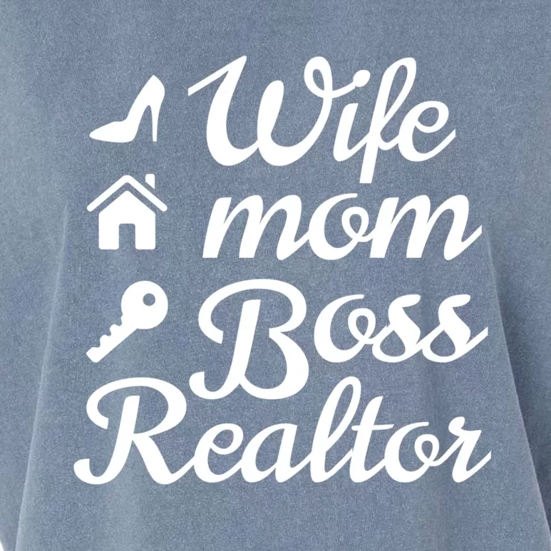 Wife Mom Boss Realtor Great Gift Garment-Dyed Women's Muscle Tee