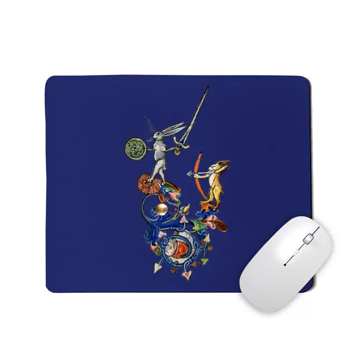 Weird Medieval Bestiary Killer Rabbits With Sword And Bow Mousepad