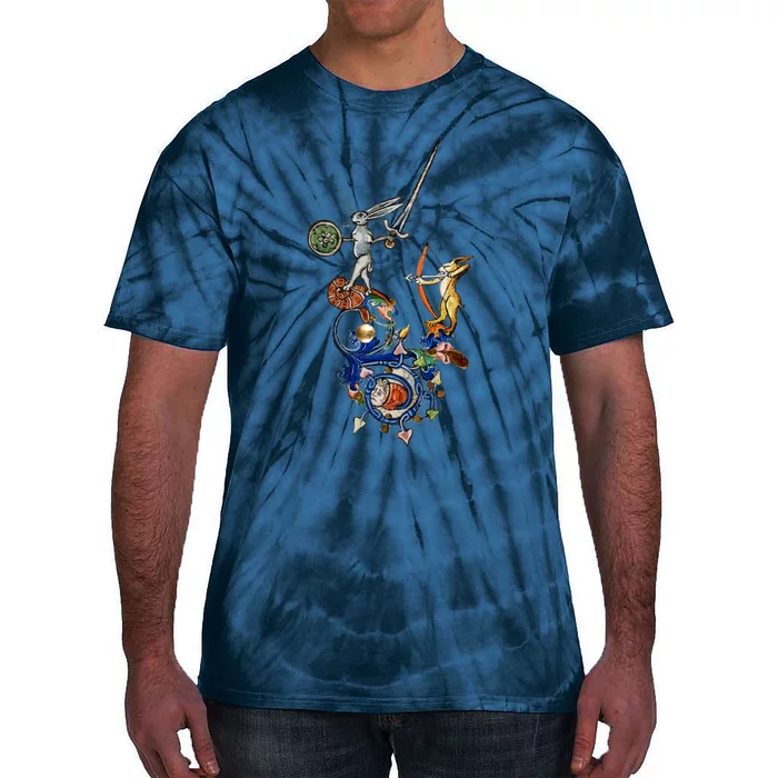 Weird Medieval Bestiary Killer Rabbits With Sword And Bow Tie-Dye T-Shirt