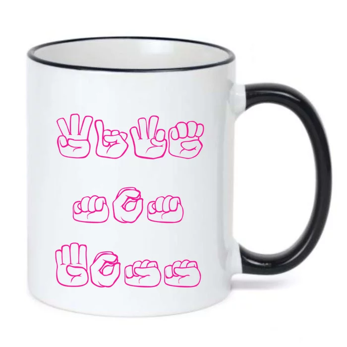 Wife Mom Boss Sign Language Cool Gift Black Color Changing Mug